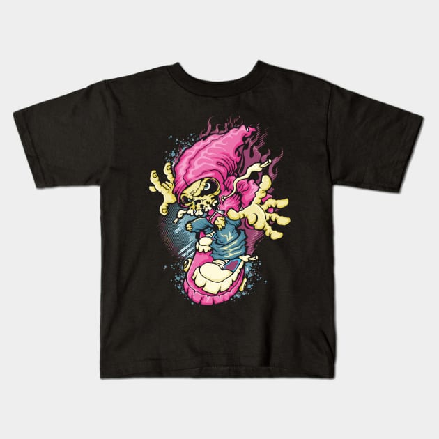 Skull Skateboards Kids T-Shirt by AthharAttireCo